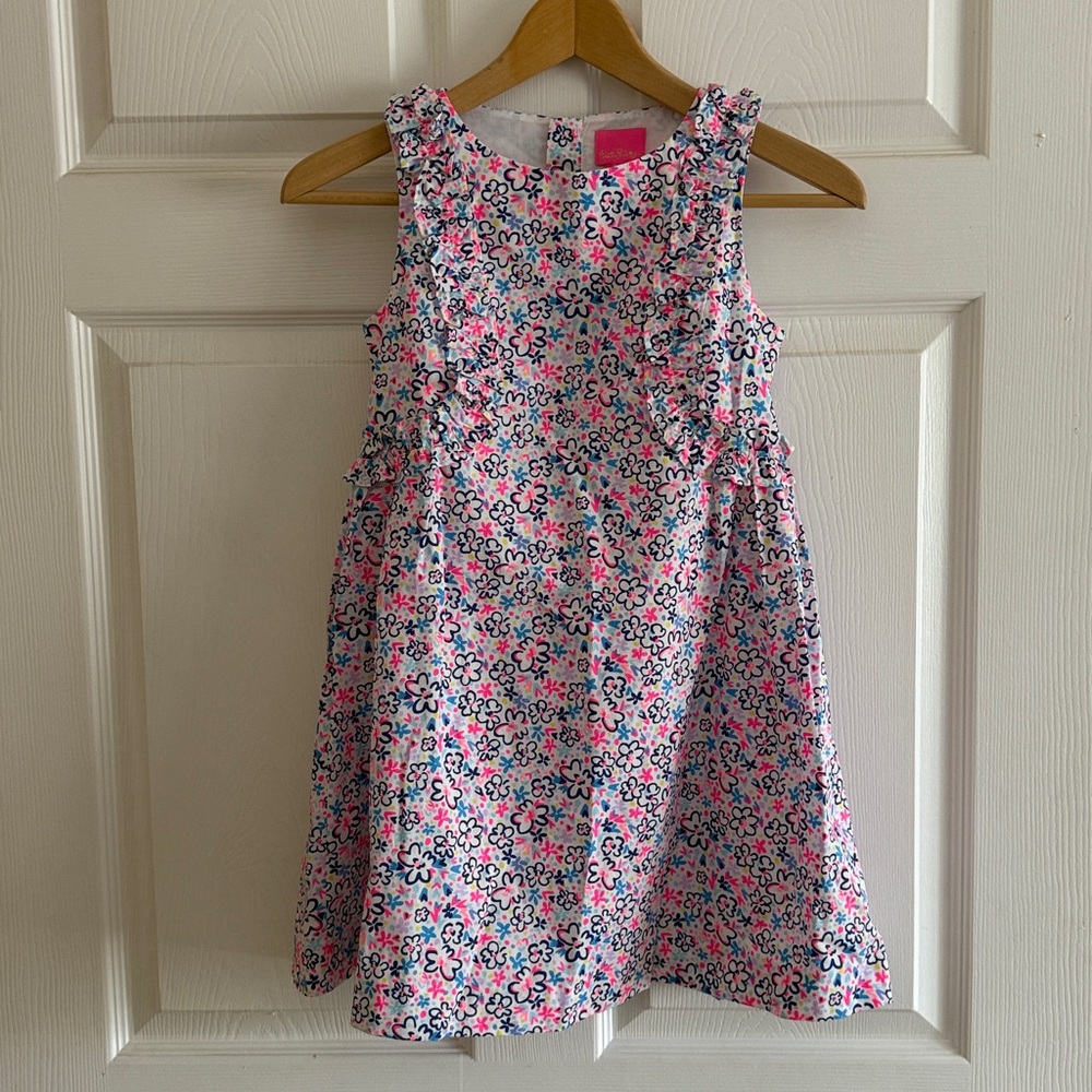 Lilly Pulitzer Girls' Pink & Blue Floral Sleeveless Dress size 10